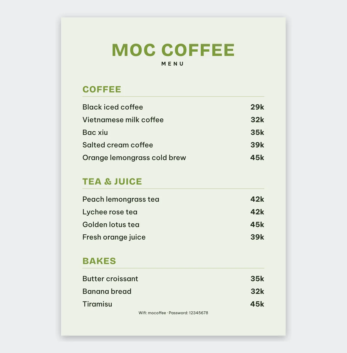 3 café menu templates (A4) 2
